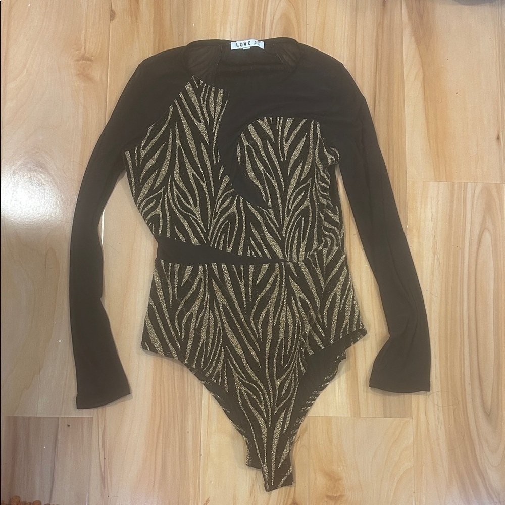 Love J Black and Gold Bodysuit